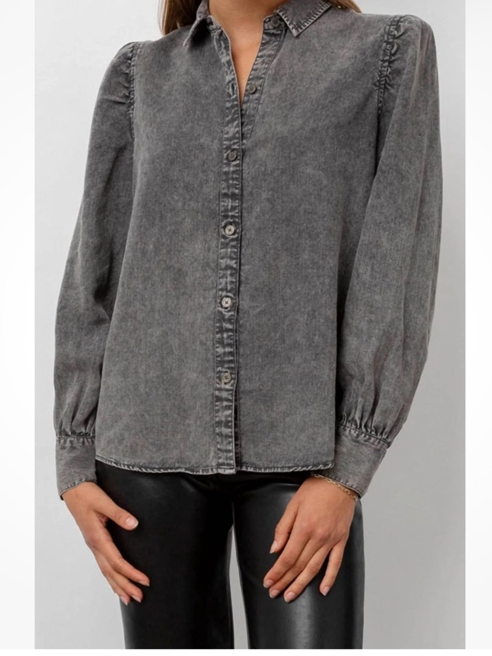 Rails Angelica Washed Charcoal Button-Down Shirt